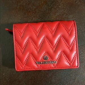 Brand New! Valentino Red Chevron Wallet